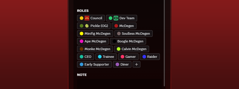 McDegens Discord Roles